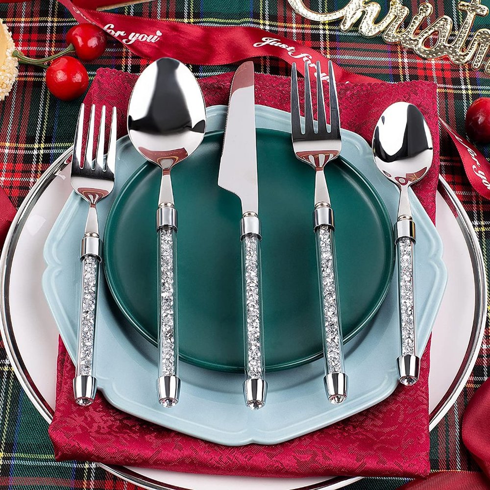NWT Sparkling Bling Crystal Rhinestone Silverware Place Setting Dinner F… - Picture 4 of 7